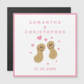 Elegant roze noten over elkaar. magnetische uitnodiging (Voorkant / Achterkant)