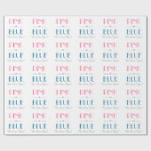 Elegant roze of blauw geslacht onthullen omslagpap cadeaupapier (Vlak)