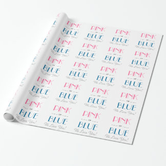 Elegant roze of blauw geslacht onthullen omslagpap cadeaupapier