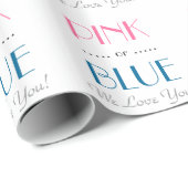 Elegant roze of blauw geslacht onthullen omslagpap cadeaupapier (Rol Hoek)