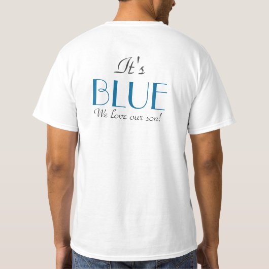 Elegant roze of Blue Gender Reopenbaart - Blauw -  T-shirt (Achterkant)