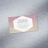 Elegant Roze Ombre Glitter Magnetisch Visitekaartj Visitekaartje Magneet (Voorbeeld)
