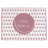 Elegant Roze Ombre Kerstboom Patroon Groot Cadeauzakje (Voorkant)