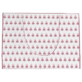 Elegant Roze Ombre Kerstboom Patroon Groot Cadeauzakje (Achterkant)