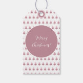 Elegant roze ombre kerstboomstructuur cadeaulabel (Voorkant)