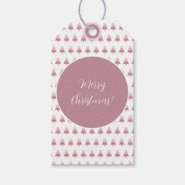 Elegant roze ombre kerstboomstructuur cadeaulabel