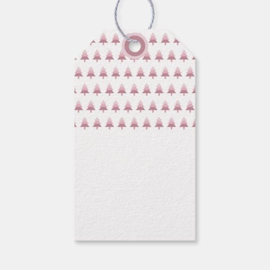 Elegant roze ombre kerstboomstructuur cadeaulabel (Achterkant)