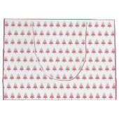 Elegant roze ombre kerstboomstructuur groot cadeauzakje (Achterkant)