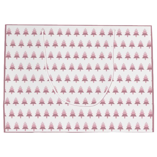 Elegant roze ombre kerstboomstructuur groot cadeauzakje (Achterkant)