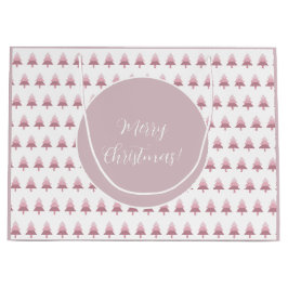 Elegant roze ombre kerstboomstructuur groot cadeauzakje