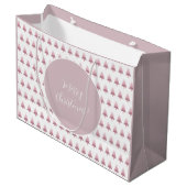 Elegant roze ombre kerstboomstructuur groot cadeauzakje (Voorkant Gekanteld)