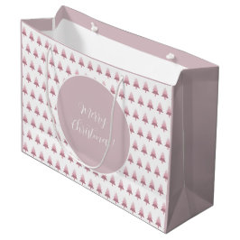 Elegant roze ombre kerstboomstructuur groot cadeauzakje