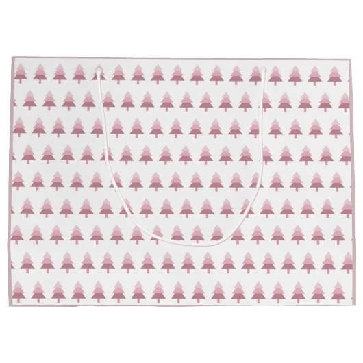 Elegant roze ombre kerstboomstructuur groot cadeauzakje (Achterkant)