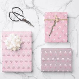 Elegant roze ombre kerstboomstructuur inpakpapier vel
