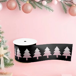 Elegant roze ombre kerstboomstructuur satijnen lint