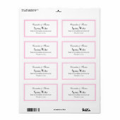 Elegant roze omhuld H Water Flaconetiket Etiket (Full Sheet)