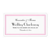 Elegant roze omhuld H Wijnflesetiket Etiket (Voorkant)