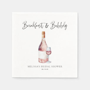 Elegant Roze Ontbijt & Bubbly Vrijgezellenfeest Servet