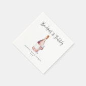 Elegant Roze Ontbijt & Bubbly Vrijgezellenfeest Servet (Hoek)