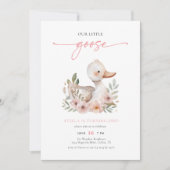 Elegant Roze Onze Kleine Gans Kids Verjaardagsfees Kaart (Voorkant)