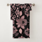 Elegant roze op zwart kant in stijl bad handdoek (Insitu)