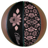 Elegant roze op zwart kant in  stijl basketbal (Verticaal)