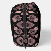 Elegant roze op zwart kant in  stijl op maat toilettasje (Rechts)