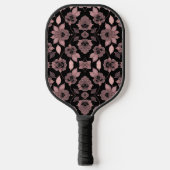 Elegant roze op zwart kant in  stijl pickleball paddle (Voorkant)