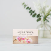 Elegant Roze Orchid Floral Beauty Visitekaartje (Staand voorkant)