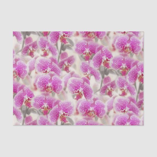 Elegant roze orchid Floral Pattern Tissuepapier (Voorkant)