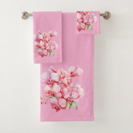 Elegant roze orchidee bad handdoek