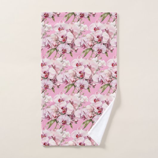 Elegant roze orchidee bad handdoek (Handdoek)