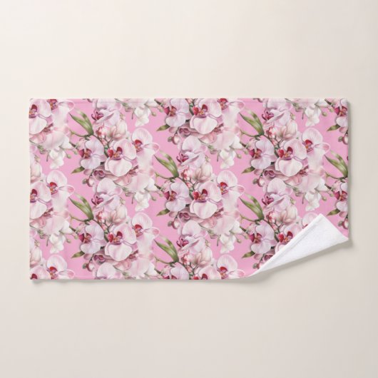 Elegant roze orchidee bad handdoek (Handdoek)