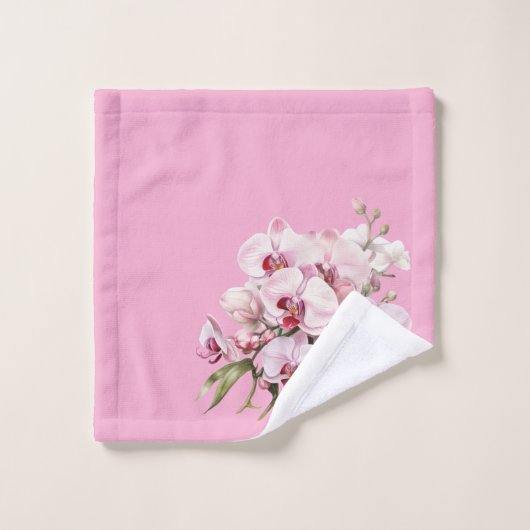 Elegant roze orchidee bad handdoek (Wasdoekje)