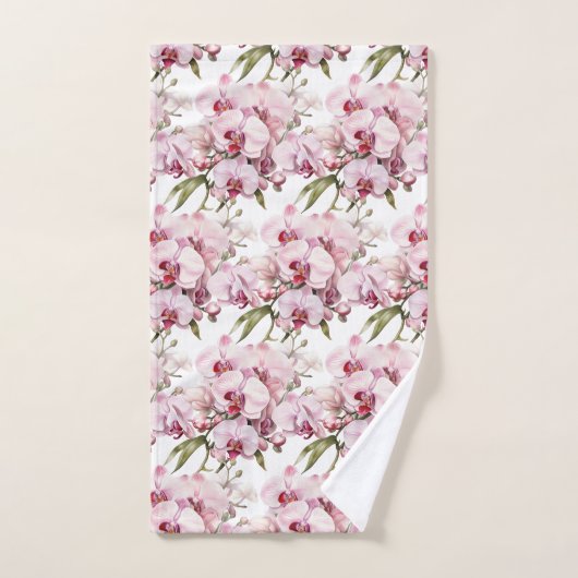Elegant roze orchidee bad handdoek (Handdoek)
