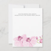 Elegant roze orchidee Elegant Botanical Wedding Kaart (Achterkant)