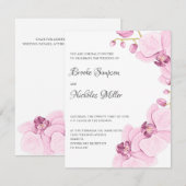 Elegant roze orchidee Elegant Botanical Wedding Kaart (Voorkant / Achterkant)