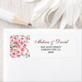 Elegant roze orchidee Florals Adres Etiket (Insitu)