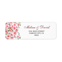 Elegant roze orchidee Florals Adres Etiket