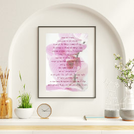 Elegant roze orchidee Script Service Prayer Poster