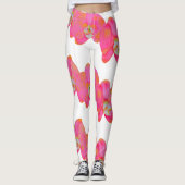 Elegant Roze Orchidee waterverf schilderij Leggings (Voorkant)