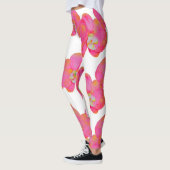 Elegant Roze Orchidee waterverf schilderij Leggings (Links)