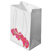 Elegant Roze Orchidee waterverf schilderij Medium Cadeauzakje (Voorkant Gekanteld)