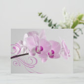 Elegant roze orchideeën Wedding Kaart (Staand voorkant)