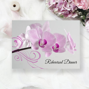 Elegant roze orchideeën Wedding Rehearsal Dinner Kaart