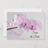 Elegant roze orchideeën Wedding Save the Date Kaart (Voorkant)