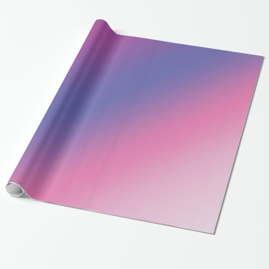 elegant roze paars blauw ombre gradiënt kleurloos cadeaupapier (Uitgerold)