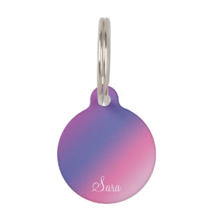 elegant roze paars blauw ombre gradiënt kleurloos huisdierpenning