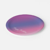 elegant roze paars blauw ombre gradiënt kleurloos papieren bordje (Gekanteld)