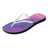 elegant roze paars blauw ombre gradiënt kleurloos teenslippers (Schuin)